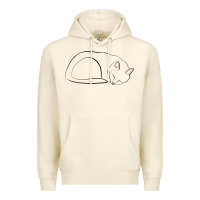 Sandshell Sleeping Cat Line Art Premium Hoodie - linhVisuals