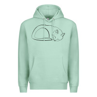 Seafoam Sleeping Cat Line Art Premium Hoodie - linhVisuals