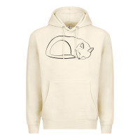 Tofu Sleeping Cat Line Art Premium Hoodie - linhVisuals
