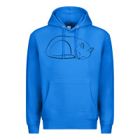 True Royal Sleeping Cat Line Art Premium Hoodie - linhVisuals