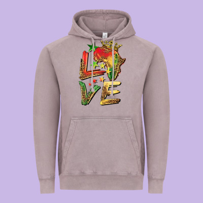 Juneteenth Love Vintage Hoodie Designed By Barkaloodesign