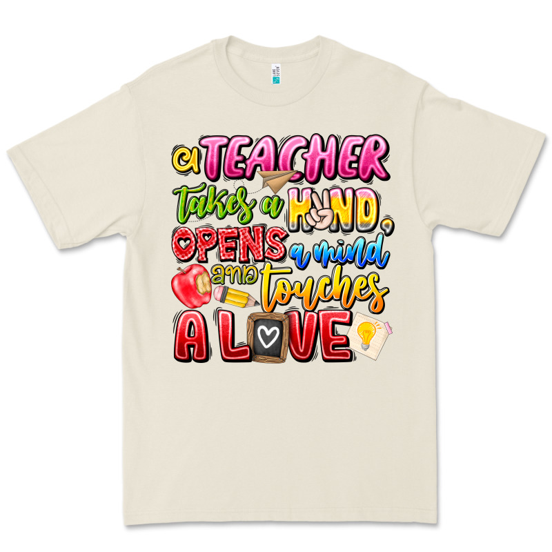 A Teacher Takes A Hand Opens A Mind And Touches A Premium Tee by CowhideDigitalArt | Teevron