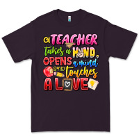 Plum a Teacher Takes a Hand Opens a mind and Touches A Premium Tee - CowhideDigitalArt