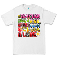 White a Teacher Takes a Hand Opens a mind and Touches A Premium Tee - CowhideDigitalArt