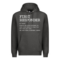 Charcoal Heather first responder  definition design Premium Hoodie - linhVisuals
