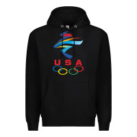 Black USA OLYMPIC RINGS Premium Hoodie - linhVisuals