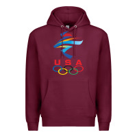 Burgundy USA OLYMPIC RINGS Premium Hoodie - linhVisuals