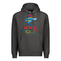 Charcoal Heather USA OLYMPIC RINGS Premium Hoodie - linhVisuals