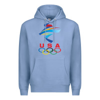 Colony Blue USA OLYMPIC RINGS Premium Hoodie - linhVisuals