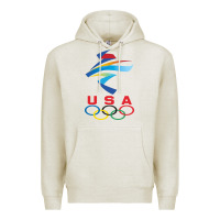 Oatmeal Heather USA OLYMPIC RINGS Premium Hoodie - linhVisuals