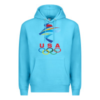 Ocean Blue USA OLYMPIC RINGS Premium Hoodie - linhVisuals