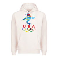 Pale Pink USA OLYMPIC RINGS Premium Hoodie - linhVisuals