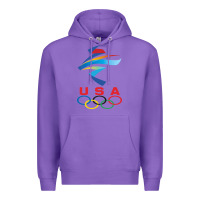 Purple USA OLYMPIC RINGS Premium Hoodie - linhVisuals