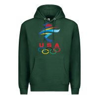 Sports Green USA OLYMPIC RINGS Premium Hoodie - linhVisuals