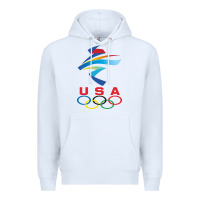 White USA OLYMPIC RINGS Premium Hoodie - linhVisuals