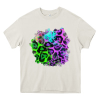 Cream Colorful Leopard patch Heavy Core Tee - RanaPortraitStore