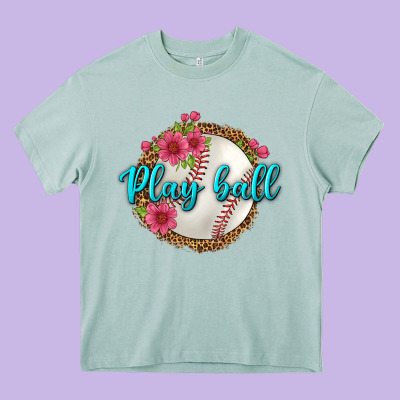 Play Ball Baseball Heavy Core Tee Designed By Bundleandbundleshop