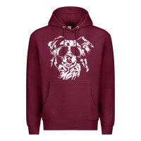 Burgundy border collie dog t  shirt border collie with sunglasses cool dog t  s Premium Hoodie - linhVisuals