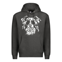 Charcoal Heather border collie dog t  shirt border collie with sunglasses cool dog t  s Premium Hoodie - linhVisuals