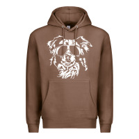 Chestnut border collie dog t  shirt border collie with sunglasses cool dog t  s Premium Hoodie - linhVisuals