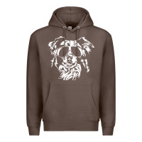 Coffee border collie dog t  shirt border collie with sunglasses cool dog t  s Premium Hoodie - linhVisuals