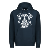 Navy border collie dog t  shirt border collie with sunglasses cool dog t  s Premium Hoodie - linhVisuals