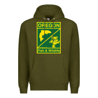 Army Green oregon fish & wildlife deadheads unite! Premium Hoodie - linhVisuals