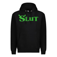 Black SHREK SLUT GREEN SHIRT Premium Hoodie - linhVisuals