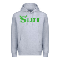 Heather Grey SHREK SLUT GREEN SHIRT Premium Hoodie - linhVisuals