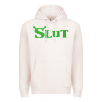 Pale Pink SHREK SLUT GREEN SHIRT Premium Hoodie - linhVisuals