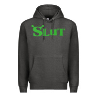 Charcoal Heather SHREK SLUT GREEN SHIRT Premium Hoodie - linhVisuals