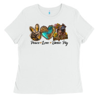 White peace love duroc pig Ladies Tee - LillyAllenDesigns