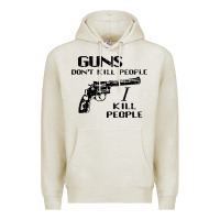 Oatmeal Heather guns dont kill people i kill people 1996 Premium Hoodie - linhVisuals