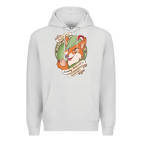 Dove Grey chin up   robin hood Premium Hoodie - linhVisuals