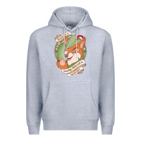 Heather Grey chin up   robin hood Premium Hoodie - linhVisuals