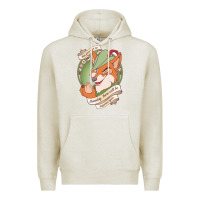 Oatmeal Heather chin up   robin hood Premium Hoodie - linhVisuals