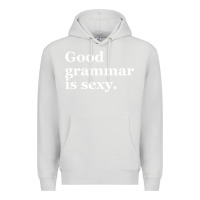 Dove Grey good grammar is sexy Premium Hoodie - linhVisuals
