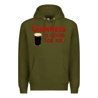 Army Green guiness is good for you (and me) hq fnny Premium Hoodie - linhVisuals