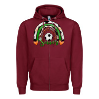 Burgundy Soccer Rainbow Zipper Hoodie - RanaPortraitStore