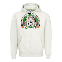 Oatmeal Heather Soccer Rainbow Zipper Hoodie - RanaPortraitStore