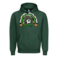 Sports Green Soccer Rainbow Zipper Hoodie - RanaPortraitStore