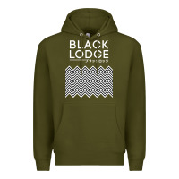 Army Green twin peaks inspired japanese black lodge Premium Hoodie - linhVisuals