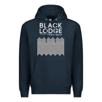 Navy twin peaks inspired japanese black lodge Premium Hoodie - linhVisuals