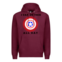 Burgundy i can do this all day graphic mens & womens t shirt Premium Hoodie - linhVisuals