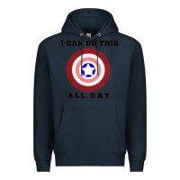 Navy i can do this all day graphic mens & womens t shirt Premium Hoodie - linhVisuals