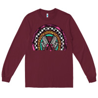Burgundy race leopard rainbow Long Sleeve Tee - Artiststas