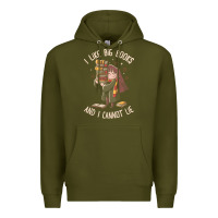 Army Green i like big books Premium Hoodie - linhVisuals