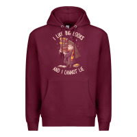 Burgundy i like big books Premium Hoodie - linhVisuals