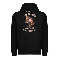 Black i like big books Premium Hoodie - linhVisuals