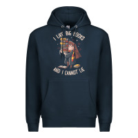 Navy i like big books Premium Hoodie - linhVisuals